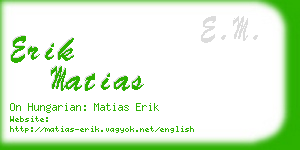 erik matias business card